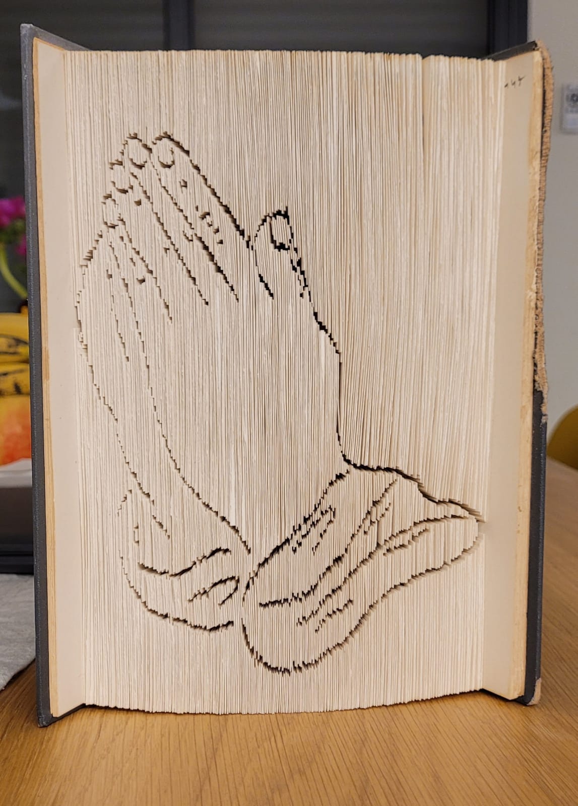 Vintage Hands 3D Book Art - Custom Hand-Folded Sculpture