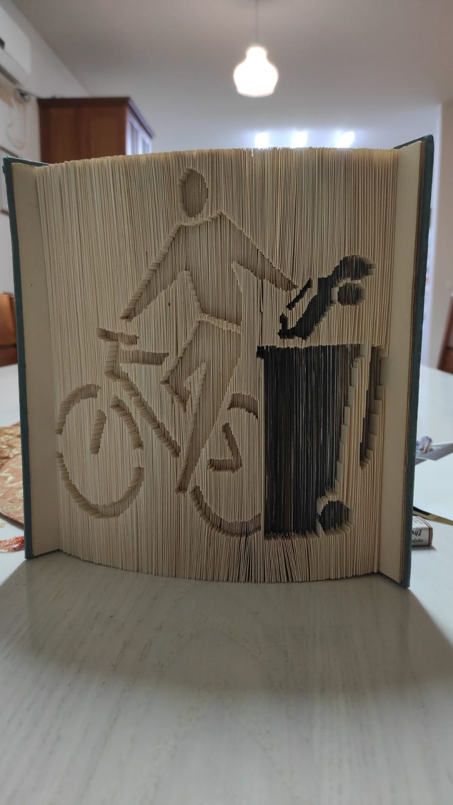 Vintage Bike 3D Book Art - Custom Hand-Folded Sculpture